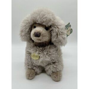 Vintage Gund LouLou 1988 Plush Dog Grey Brown Poodle Toy 1379 w Original Tag 13”